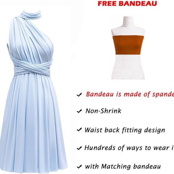 NIB Amazon Lxhome Multi-Way Plus Size Black Knee-Length Dress - Picture 4 of 4